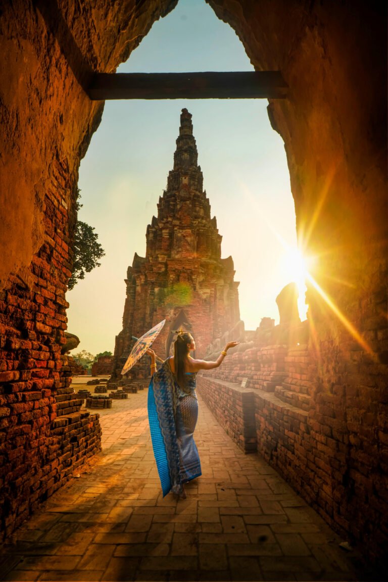 Scenic view of Thailand with temples, beaches, and traditional culture